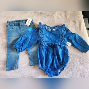 New Carters Jeans and Old Navy Jean Romper